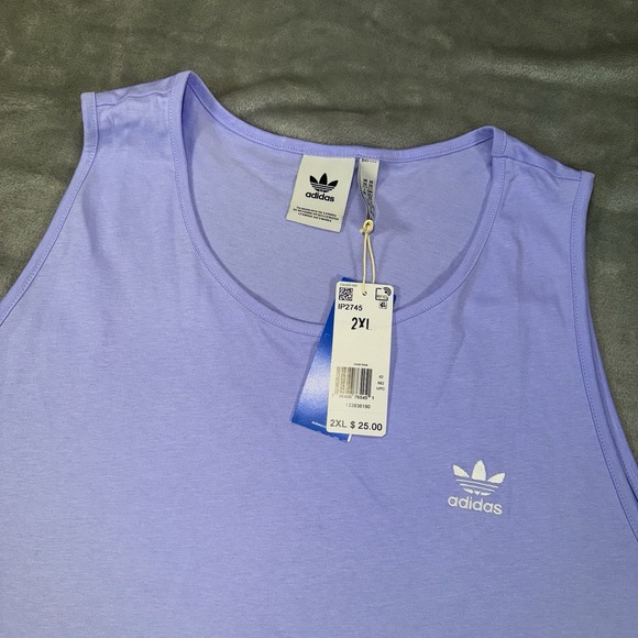 adidas Other - Adidas Mens 2XL Originals Essentials Embroidered Trefoil Tank Top Periwinkle XXL